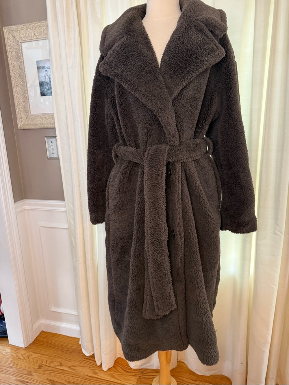 Gap Brown Sherpa Long Coat- Medium - Picture 5 of 11